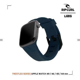 【UAG】X RIP CURL Apple Watch 42/44/45/46/49mm 舒適矽膠運動錶帶-海軍藍(手錶帶)