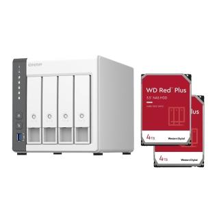 【QNAP 威聯通】搭WD 4TB x2 ★ TS-433-4G 4Bay NAS 網路儲存伺服器