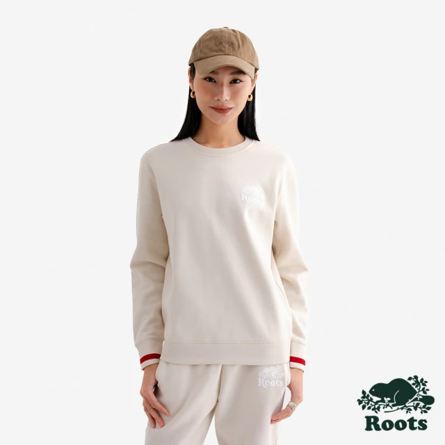 Roots Roots女裝- CABIN FLEECE 圓領上衣(米白色)