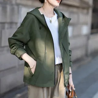 【Alishia】戶外休閒風短版連帽外套 女外套 M-3XL(綠色 / 黑色)