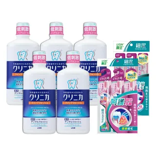 【LION 獅王】固齒佳酵素漱口水5入組(450ml)