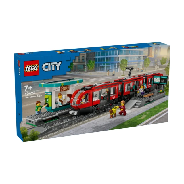 LEGO 樂高 城市系列 60423 市區路面電車和車站(火車玩具 車站模型 禮物 創意力遊戲)