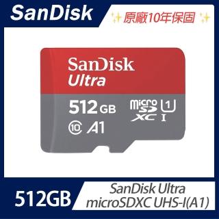 【SanDisk 晟碟】Ultra microSDXC UHS-I A1 512GB 記憶卡(臺灣代理商貨)