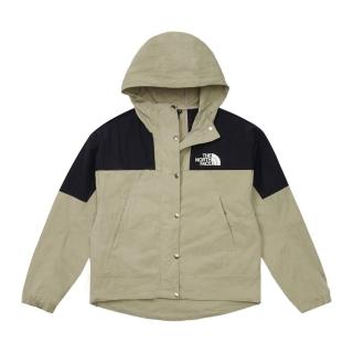 【The North Face】TNF 拼接防風防潑水下擺抽繩連帽外套 W MTN WIND JACKET - AP 女 灰黑(NF0A81RX5IF)