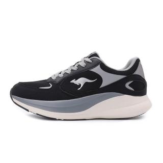 【KangaROOS】美國袋鼠鞋 男 FUSION 厚底復古跑鞋/運動/穿搭/生活 黑灰(KM41890)
