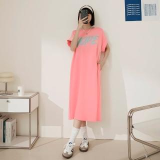 【OB 嚴選】刺繡字母袖口反褶寬鬆洋裝 《DA10238》