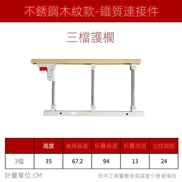 【歐德沐】三檔折疊床邊扶手 免打孔設計 加厚加固不鏽鋼(床邊圍欄 床扶手 起床助力器)