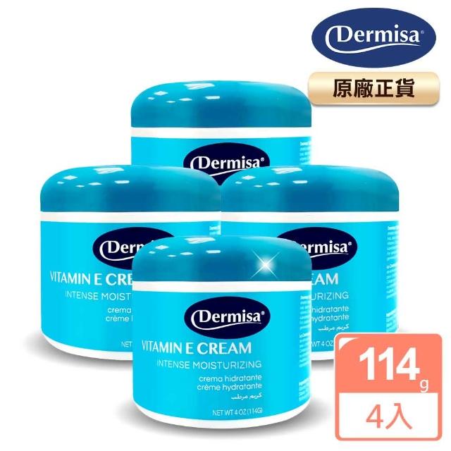 【Dermisa】維他命E重量版保濕乳霜4入組114gx4(膠原蛋白 Q10 重量版乳霜)