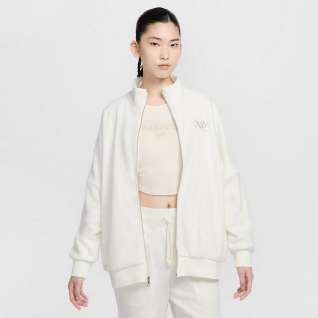 【NIKE 耐吉】雙11 立領外套  運動 休閒  女 AS W NSW NSP TRK JKT 米白(HQ7977133)