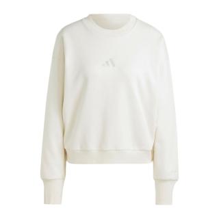 【adidas 愛迪達】W ALL SZN SWT 女 長袖 上衣 大學T 運動 休閒 寬鬆 保暖 舒適 米白(IY6748)