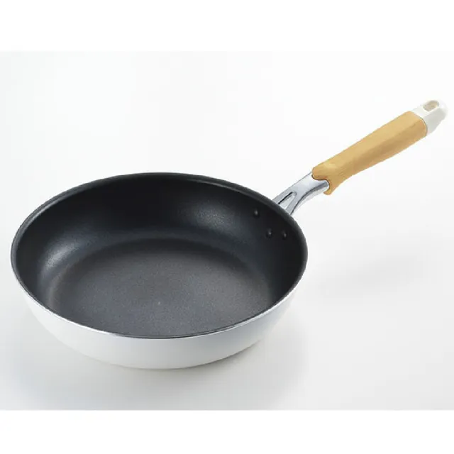 【新潟嚴選】Natural Plus鑽石平底不沾鍋26cm IH爐可用鍋 附鍋蓋(不挑爐具 好清洗)