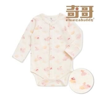 【奇哥】Chic a Bon 嬰幼童裝 漫漫星空長袖前開包屁衣/兔裝-滋潤美麗纖維布(3-24個月)