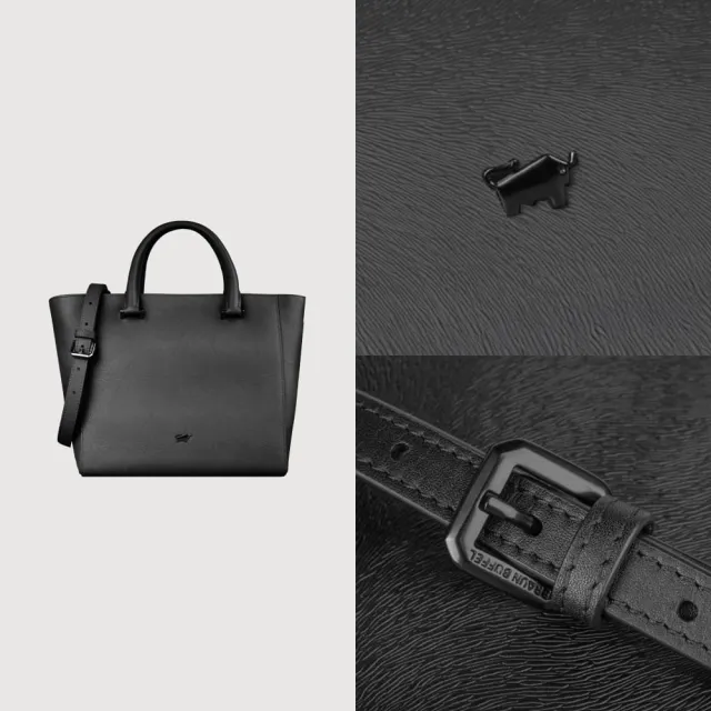 【BRAUN BUFFEL 德國小金牛】依雅娜 小托特包-黑色(BF853-55-BK) 女包送禮推薦