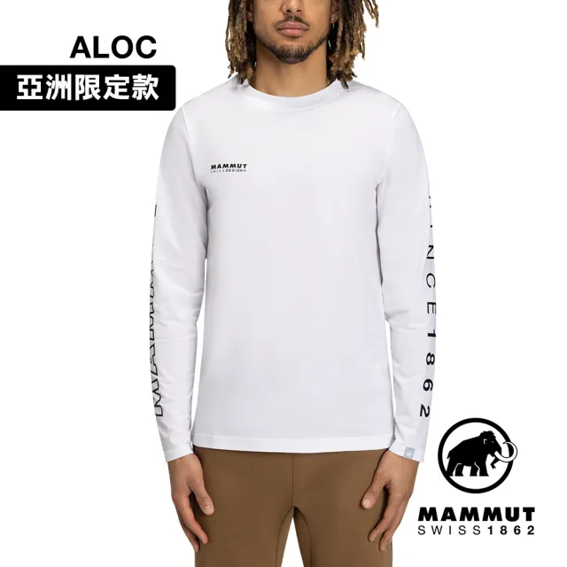 【Mammut 長毛象】QD Logo Print LS T-shirts AF Men 快乾LOGO長袖T恤 白/黑PRT3 男款 #1016-01030