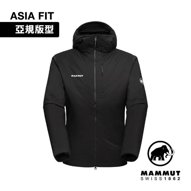 【Mammut 長毛象官方直營】Rime IN Flex Hooded Jacket AF 保暖連帽化纖外套 黑色 男款 #1013-02111