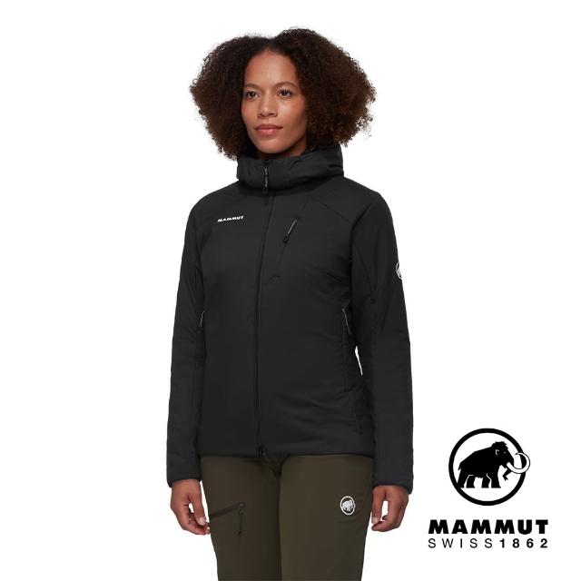 【Mammut 長毛象官方直營】Rime IN Flex Hooded Jacket W 彈性保暖化纖連帽外套 黑色 女款 #1013-02141