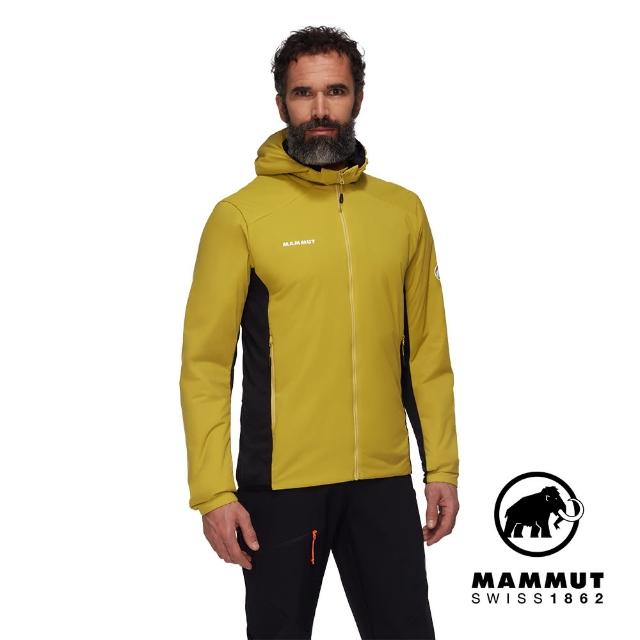 【Mammut 長毛象官方直營】Rime Light IN Flex Hooded  機能化纖連帽外套 光暈黃/黑 男款 #1013-03150