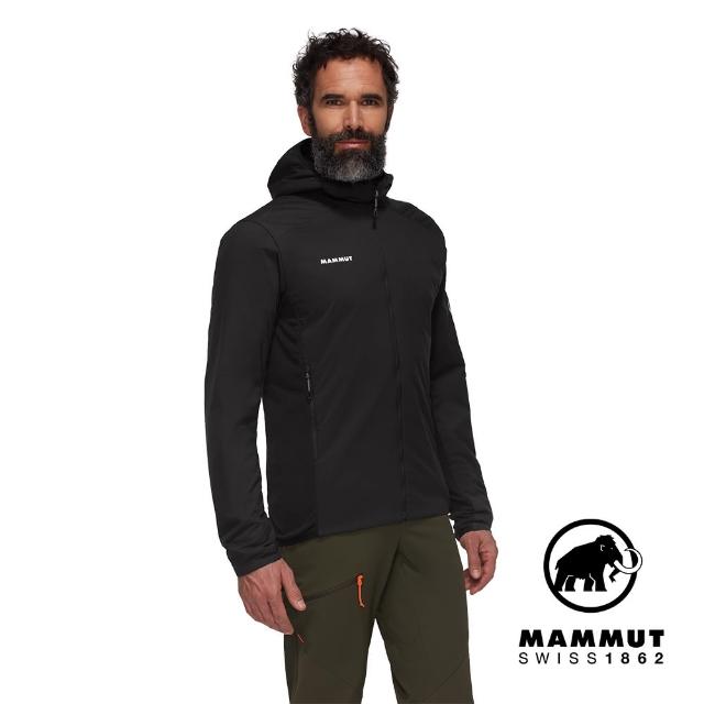 【Mammut 長毛象官方直營】Rime Light IN Flex Hooded Jkt 機能化纖連帽外套 黑色 男款 #1013-03150