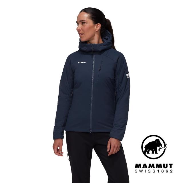 【Mammut 長毛象官方直營】Rime IN Flex Hooded Jacket W 彈性保暖化纖連帽外套 海洋藍 女款 #1013-02141