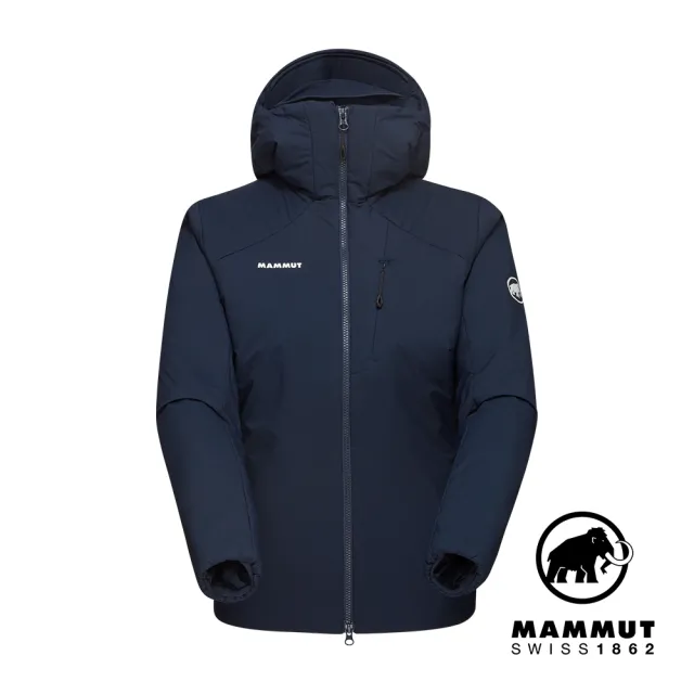 【Mammut 長毛象官方直營】Rime IN Flex Hooded Jacket W 彈性保暖化纖連帽外套 海洋藍 女款 #1013-02141