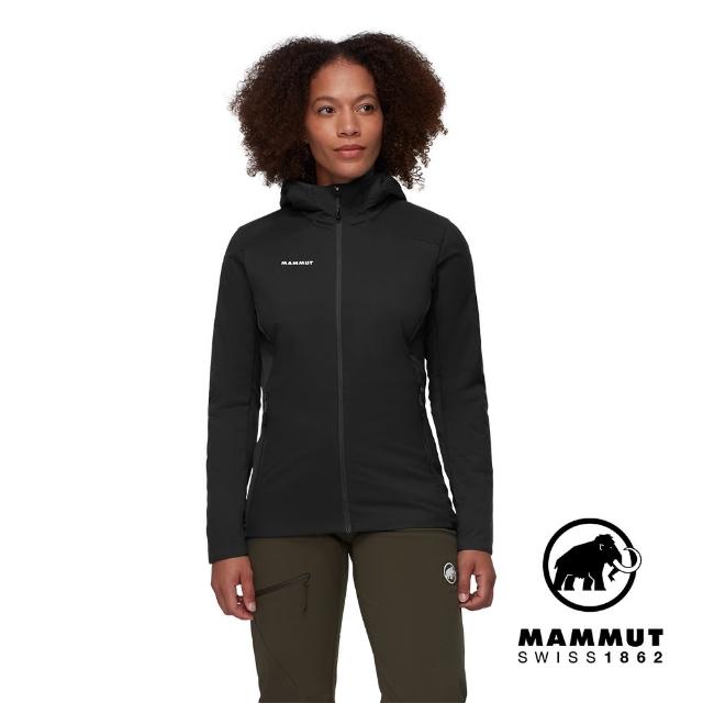 【Mammut 長毛象官方直營】Rime Light IN Flex Hooded Jacket 機能化纖連帽外套 黑色 女款 #1013-03170