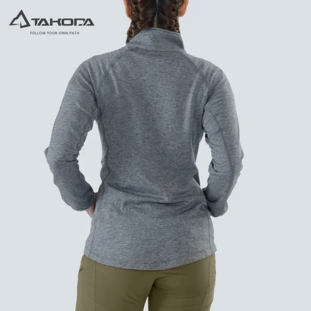 【TAKODA】Tipi 環保機能彈性登山夾克 女款 麻花藍(舒適保暖/刷毛外套/立領夾克)