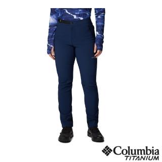 【Columbia 哥倫比亞】女款-極暖防潑軟殼長褲-深藍(UAR00130NY/IF)