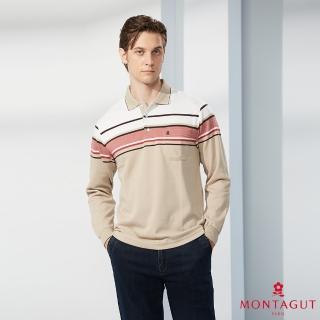 【MONTAGUT 夢特嬌】MIT臺灣製商務休閒厚棉POLO衫(W3256-18淺咖啡)
