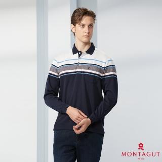 【MONTAGUT 夢特嬌】MIT臺灣製商務休閒厚棉POLO衫(W3256-69深藍)