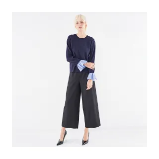 【Diffa】立體泡泡面感長寬褲-女