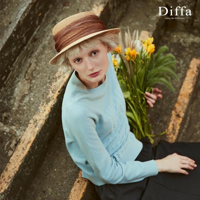 【Diffa】質感立體格織紋針織衫-女