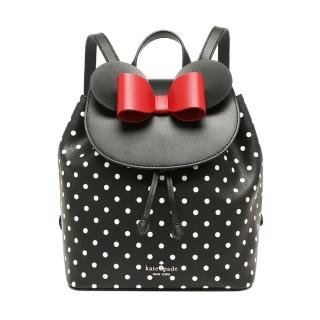 【KATE SPADE】迪士尼系列 米妮造型圓點翻蓋磁釦後背包 黑色(K4642-001)