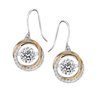 【King Star】GIA無螢光 60分/D/天然鑽石耳環 滿鑽雙色金靈動(3 Excellent極優 八心八箭)