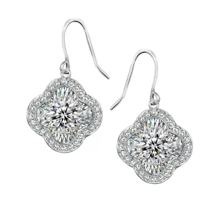 【King Star】GIA無螢光 60分/D/天然鑽石耳環 靈動 彩虹幸運草(總視覺效果10克拉)