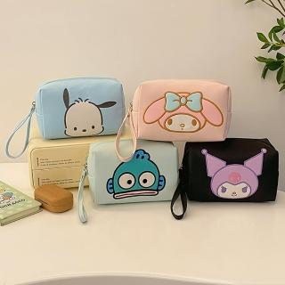 【SANRIO 三麗鷗】 可愛大頭像圖案大容量收納包化妝包旅行隨身包-酷洛米/美樂蒂/帕洽狗/人魚