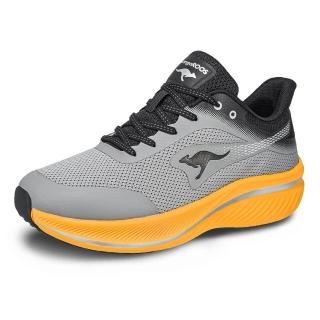 【KangaROOS】美國袋鼠鞋 男 RUN LUNAR輕量跑鞋/運動/穿搭/生活 灰橘(KM41588)