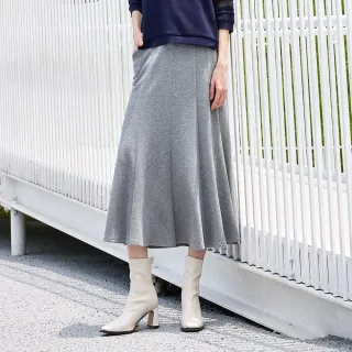 【MYVEGA 麥雪爾】MA太空棉雙袋蓋口袋魚尾八分裙-灰