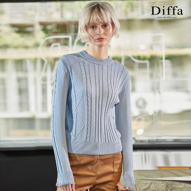 【Diffa】立體坑條舒適毛衣-女