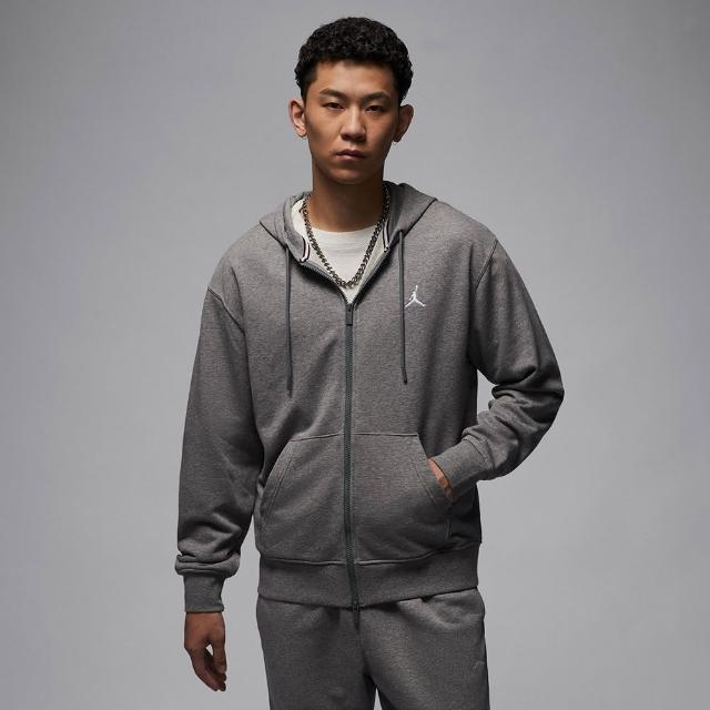 【NIKE 耐吉】外套 男款 運動連帽外套 喬丹 毛圈布 AS M J BRK FLC FZ LB 灰 FV7292-091