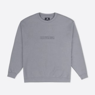 【CONVERSE】PREMIUM GRAPHIC PACK CREW 長袖上衣 大學T 男 灰色(10027103-A02)