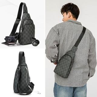 【LEESA】棋盤格包包\隨身小包\多功能\胸包\防水包\機能包\貼身包\男生禮物\單肩包\斜揹包\便攜