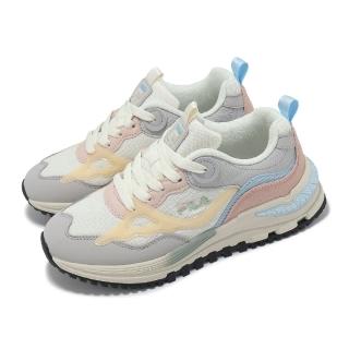 【FILA】休閒鞋 Overlap 女鞋 灰 藍 黃 厚底 復古 運動鞋 斐樂(5J347Y756)