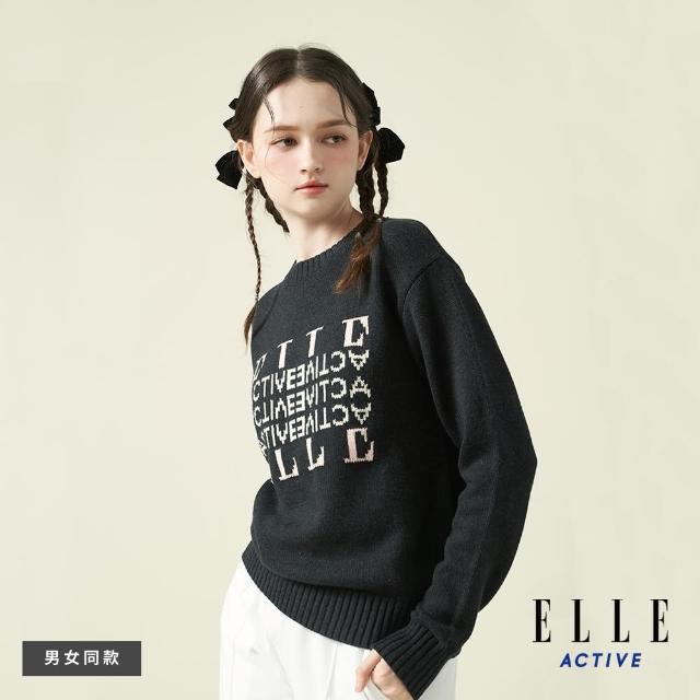 【ELLE ACTIVE】女款 保暖針織長袖上衣-深灰色(EA24A2F5401#98)