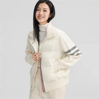 【BRIGA LSYGCDF6515】BRIGA LSYGCDF6515設計師90%白鴨絨時尚針織袖增厚羽絨服外套(LSYGCDF6515)