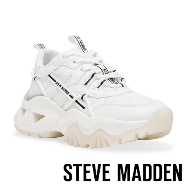 steve madden FATALE 拼接網面休閒老爹鞋(白色)