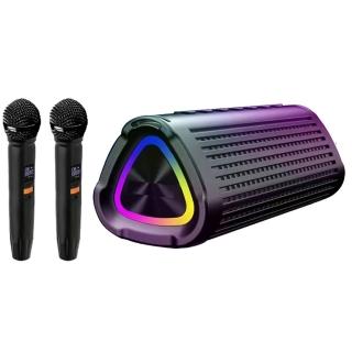 【大聲公】大聲公御將型重低音無線式多功能行動音箱/喇叭(雙手持麥克風組)