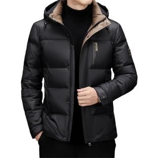 【巴黎精品】現貨+預購 真羽絨90%白鴨絨羽絨外套羽絨衣夾克(保暖簡歐冬季加厚短版連帽男外套2色a1is57)