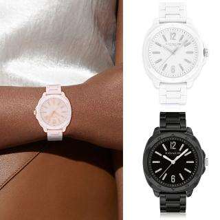 【COACH】官方授權經銷商 Kitt 晶鑽陶瓷腕錶-38mm/3款可選 情人節 禮物(14504407/14504408/14504412)
