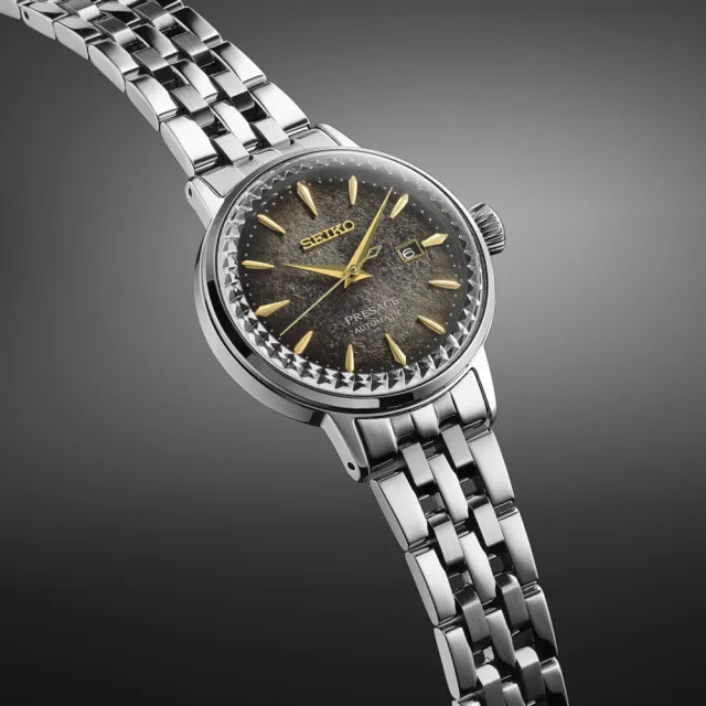【SEIKO 精工】Presage 限量調酒師東京夜景機械女錶-黑x銀/30.3mm七夕情人節  禮物(SRE015J1/2R05-00C0D)
