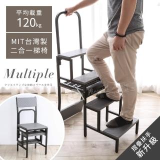 【誠田物集】MIT新升級耐重二合一變形摺疊梯椅(椅子/梯子/梯凳/折疊椅/餐椅/踏板/階梯/樓梯/梯架)